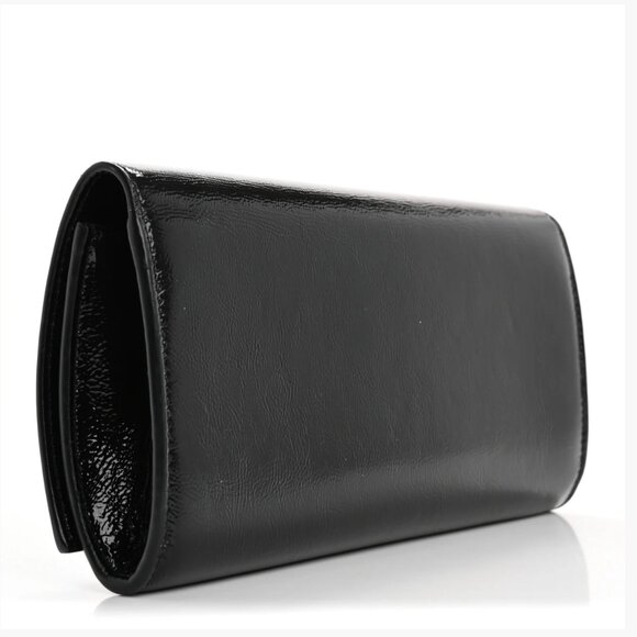 Saint Laurent Patent Smoking Clutch Black NEW - Picture 11 of 12